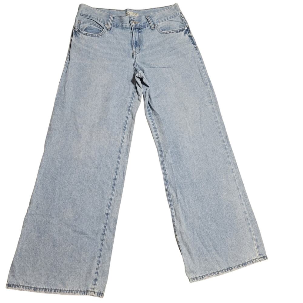 Vintage Vibe Rewash Light Wash Wide Leg Jeans Size 9 Y2K Skater Grunge